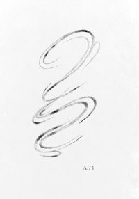 a black and white drawing of a spiral