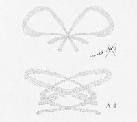 a black and white drawing of a bow on a white background